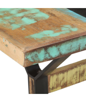 Masă de bucătărie, 160x80x76 cm, lemn reciclat, cu aspect industrial - WOODBB126