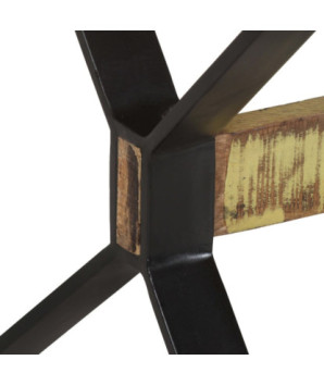 Masă de bucătărie, 160x80x76 cm, lemn reciclat, cu aspect industrial - WOODBB126