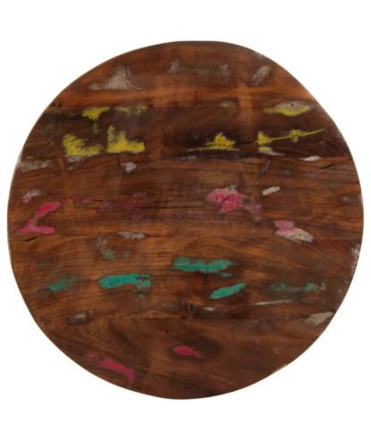 Blat masă rustic din lemn masiv reciclat, rotundă, 40 x 1,5 cm, handmade