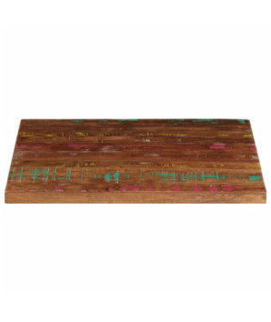 Blat masă rustic din lemn masiv reciclat, pătrată, 70x70x1,5 cm, handmade
