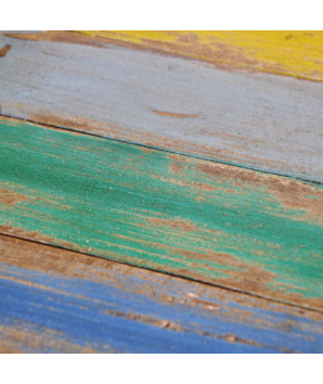 Scaune bar/bucătărie multicolor vintage, din lemn masiv reciclat, fără spătar, 2 buc., handmade