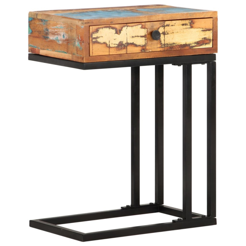 Masă laterală formă U, 45 x 30 x 61 cm, lemn reciclat - WOODBB132