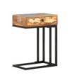 Masă laterală formă U, 45 x 30 x 61 cm, lemn reciclat - WOODBB132
