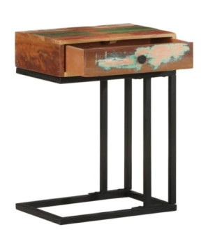 Masă laterală formă U, 45 x 30 x 61 cm, lemn reciclat - WOODBB132