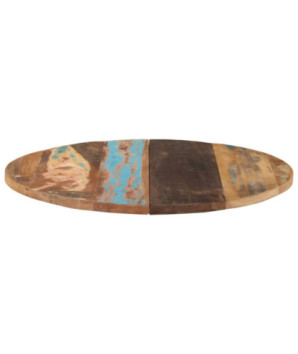 Blat masă rustic din lemn masiv reciclat, rotundă, 80 cm, handmade