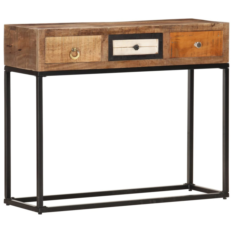 Masă consolă, auriu, 90 x 30 x 75 cm, lemn reciclat - WOODBB1149