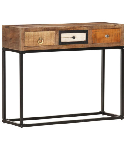 Masă consolă, auriu, 90 x 30 x 75 cm, lemn reciclat - WOODBB1149