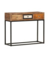 Masă consolă, auriu, 90 x 30 x 75 cm, lemn reciclat - WOODBB1149