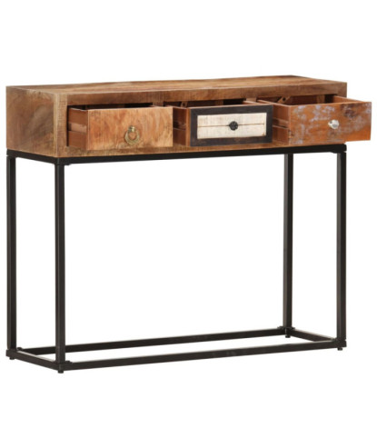 Masă consolă, auriu, 90 x 30 x 75 cm, lemn reciclat - WOODBB1149