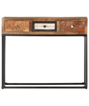 Masă consolă, auriu, 90 x 30 x 75 cm, lemn reciclat - WOODBB1149