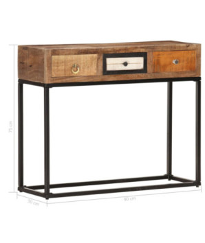 Masă consolă, auriu, 90 x 30 x 75 cm, lemn reciclat - WOODBB1149