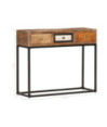 Masă consolă, auriu, 90 x 30 x 75 cm, lemn reciclat - WOODBB1149