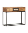 Masă consolă, auriu, 90 x 30 x 75 cm, lemn reciclat - WOODBB1149