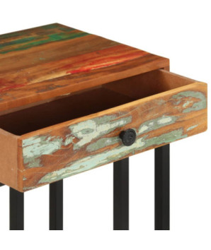 Masă laterală formă U, 45 x 30 x 61 cm, lemn reciclat - WOODBB132