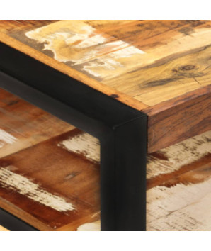 Măsuță cafea rustic, din lemn masiv reciclat, dreptunghiulară, 120x60x40 cm