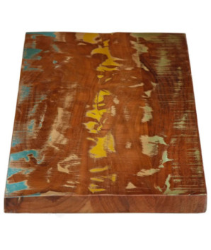 Blat masă rustic din lemn masiv reciclat, dreptunghiulară, 120x20x3,8 cm, handmade
