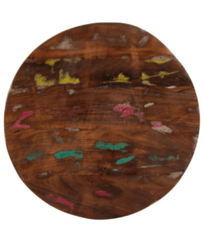 Blat masă rustic din lemn masiv reciclat, rotundă, Ø 50x2,5 cm, handmade