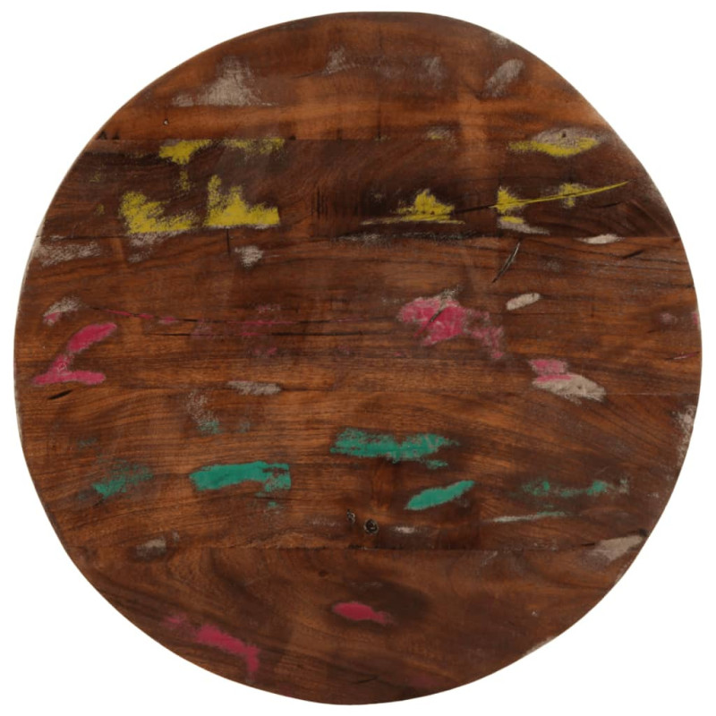 Blat masă rustic din lemn masiv reciclat, rotundă, Ø 50x2,5 cm, handmade