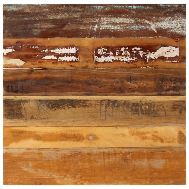 Blat masă rustic din lemn masiv reciclat, pătrată, 70 x 70 cm
