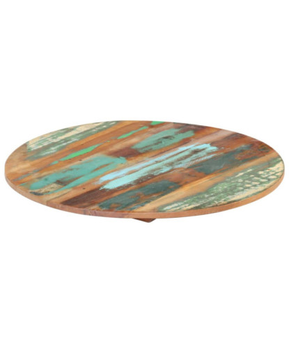 Blat masă rustic din lemn masiv reciclat, rotundă, 50 cm