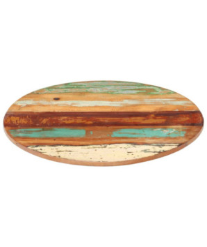 Blat masă rustic din lemn masiv reciclat, rotundă, 50 cm