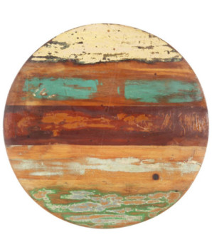 Blat masă rustic din lemn masiv reciclat, rotundă, 50 cm