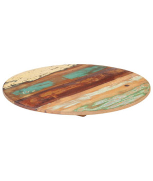Blat masă rustic din lemn masiv reciclat, rotundă, 50 cm