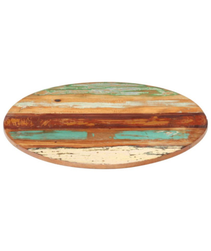 Blat masă rustic din lemn masiv reciclat, rotundă, 40 cm