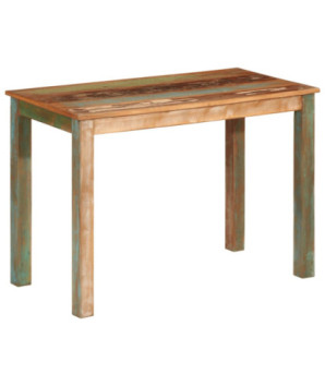 Masă de bucătărie pentru 4 persoane, aspect vintage, din lemn masiv reciclat, dreptunghiulară, 110x55x76 cm, handmade