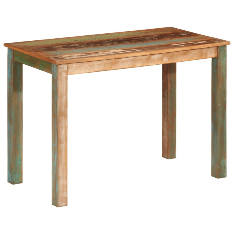 Masă de bucătărie pentru 4 persoane, aspect vintage, din lemn masiv reciclat, dreptunghiulară, 110x55x76 cm, handmade Masă de bucătărie pentru 4 persoane, aspect vintage, din lemn masiv reciclat, dreptunghiulară, 110x55x76 cm, handmade
