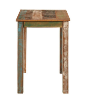 Masă de bucătărie pentru 4 persoane, aspect vintage, din lemn masiv reciclat, dreptunghiulară, 110x55x76 cm, handmade