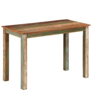 Masă de bucătărie pentru 4 persoane, aspect vintage, din lemn masiv reciclat, dreptunghiulară, 110x55x76 cm, handmade