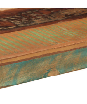 Masă de bucătărie pentru 4 persoane, aspect vintage, din lemn masiv reciclat, dreptunghiulară, 110x55x76 cm, handmade