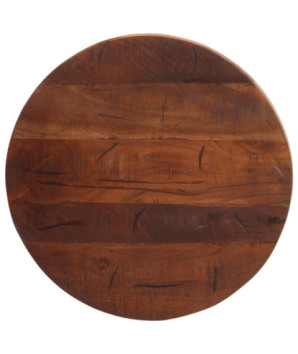 Blat masă rustic din lemn masiv reciclat, rotundă, 60 x 3,8 cm, handmade