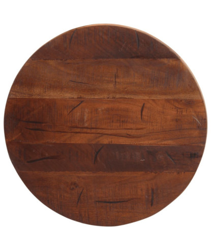 Blat masă rustic din lemn masiv reciclat, rotundă, 60 x 3,8 cm, handmade