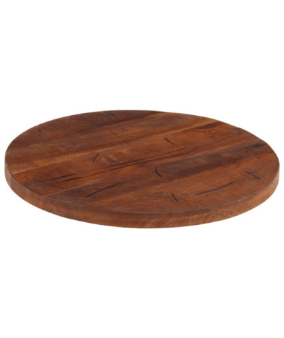 Blat masă rustic din lemn masiv reciclat, rotundă, 60 x 3,8 cm, handmade