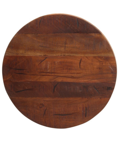Blat masă cu finisaj natural din lemn masiv reciclat, rotundă, 40 x 3,8 cm, handmade