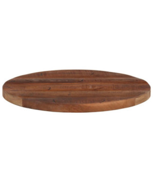 Blat masă cu finisaj natural din lemn masiv reciclat, rotundă, 40 x 3,8 cm, handmade