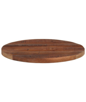 Blat masă cu finisaj natural din lemn masiv reciclat, rotundă, 40 x 2,5 cm, handmade