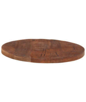 Blat masă cu finisaj natural din lemn masiv reciclat, rotundă, 40 x 2,5 cm, handmade