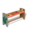 Banchetă Cola, 100 x 30 x 50 cm, lemn reciclat, cu aspect antichizat - WOODBB1196