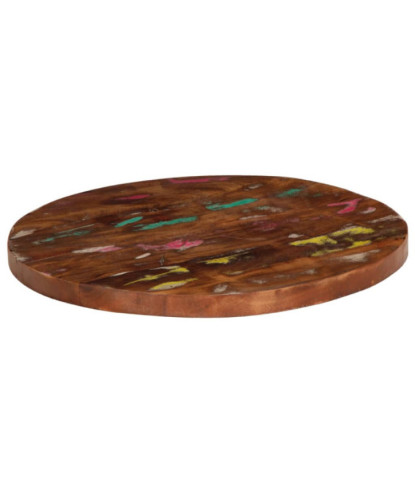 Blat masă rustic din lemn masiv reciclat, rotundă, 90 x 3,8 cm, handmade