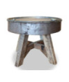 Măsuță de cafea, argintiu, 60x45 cm, amestec lemn reciclat, cu aspect industrial - WOODBB1199 Măsuță de cafea, argintiu, 60x45 cm, amestec lemn reciclat, cu aspect industrial - WOODBB1199