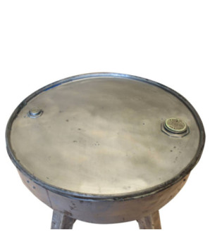 Măsuță de cafea, argintiu, 60x45 cm, amestec lemn reciclat, cu aspect industrial - WOODBB1199