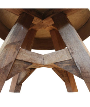 Măsuță de cafea, argintiu, 60x45 cm, amestec lemn reciclat, cu aspect industrial - WOODBB1199