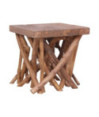 Măsuță de cafea din bușteni, 40x40x40 cm, amestec lemn reciclat, cu aspect rustic - WOODBB1200 Măsuță de cafea din bușteni, 40x40x40 cm, amestec lemn reciclat, cu aspect rustic - WOODBB1200