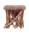 Măsuță de cafea din bușteni, 40x40x40 cm, amestec lemn reciclat, cu aspect rustic - WOODBB1200 Măsuță de cafea din bușteni, 40x40x40 cm, amestec lemn reciclat, cu aspect rustic - WOODBB1200