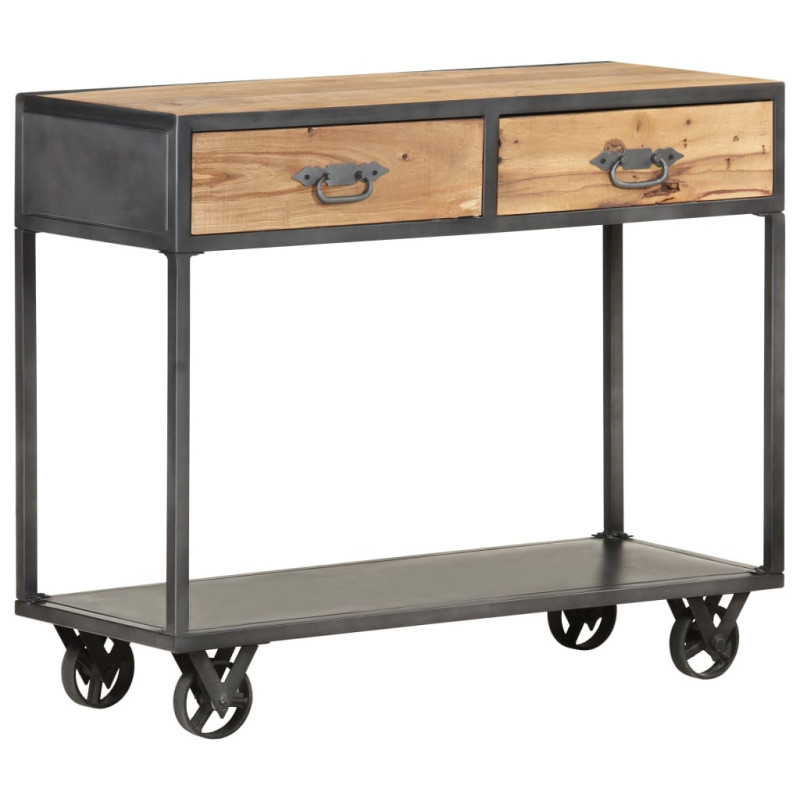 Masă consolă, 90x35x74 cm, lemn reciclat, cu aspect industrial - WOODBB1204 Masă consolă, 90x35x74 cm, lemn reciclat, cu aspect industrial - WOODBB1204
