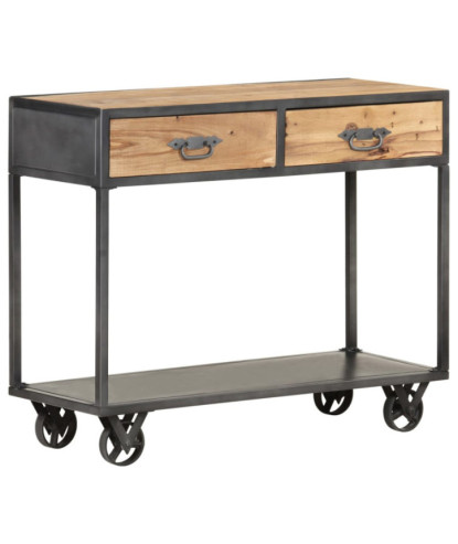 Masă consolă, 90x35x74 cm, lemn reciclat, cu aspect industrial - WOODBB1204