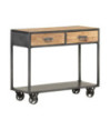 Masă consolă, 90x35x74 cm, lemn reciclat, cu aspect industrial - WOODBB1204 Masă consolă, 90x35x74 cm, lemn reciclat, cu aspect industrial - WOODBB1204